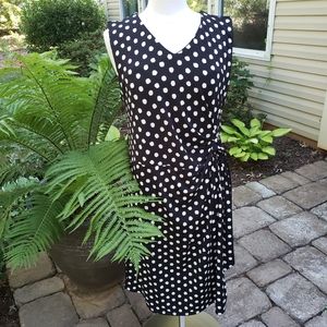 Talbots Black/White Polka dot Wrap Dress